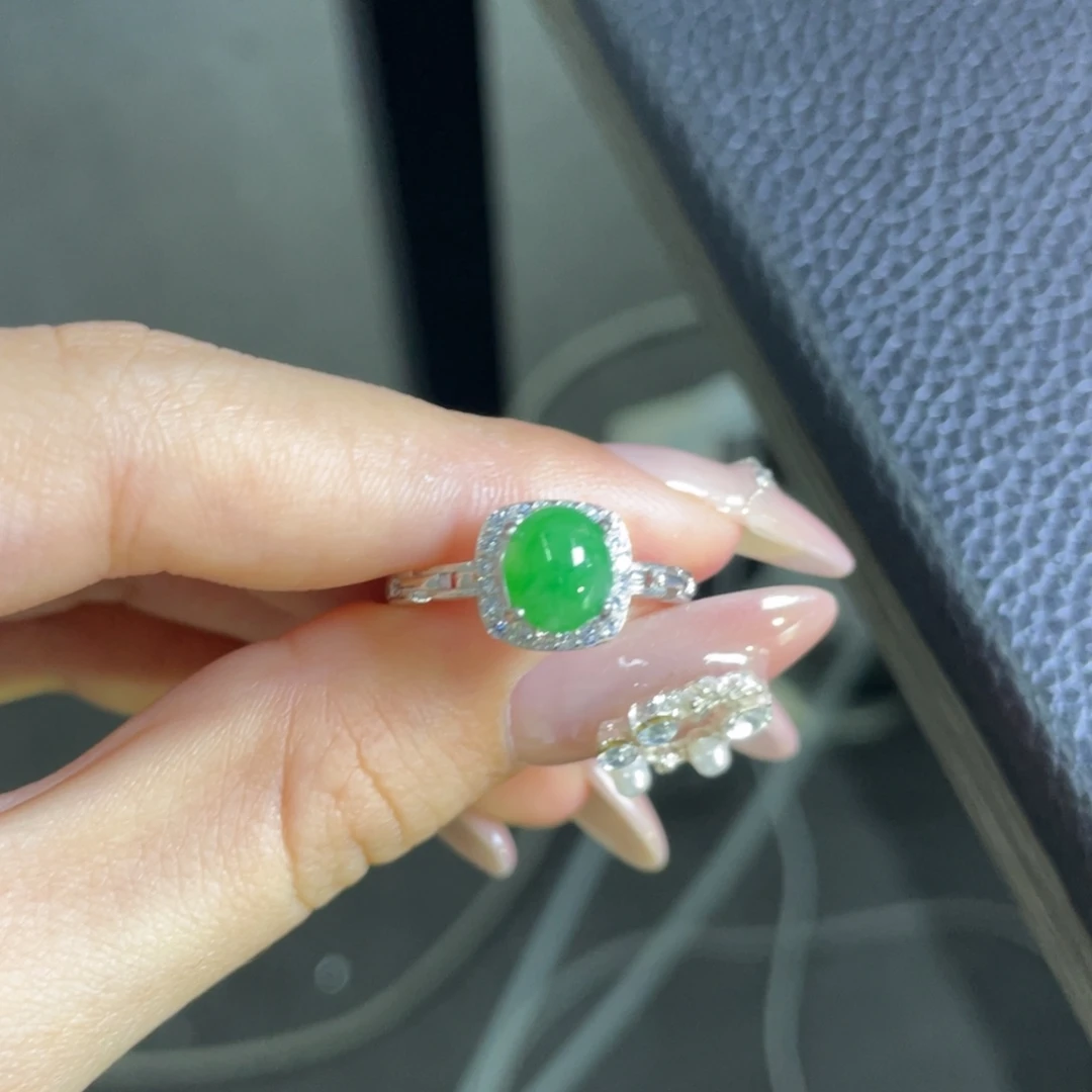 翡翠银S925镶嵌吊坠(不含链)