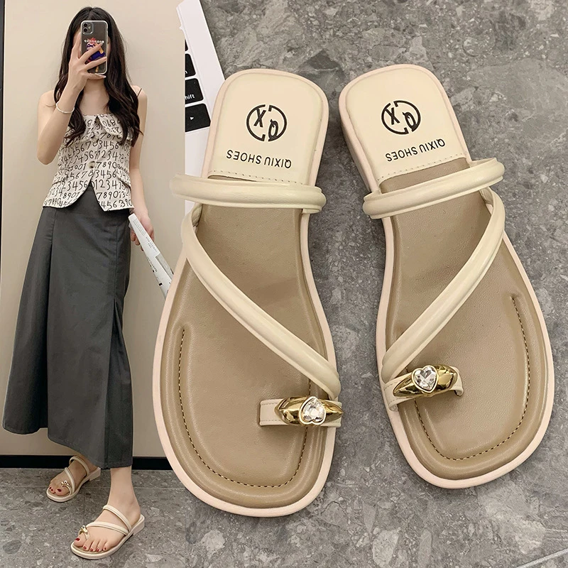 百搭套趾法式凉拖鞋女鞋子夏季外穿2025年新款时尚气质仙女风拖鞋