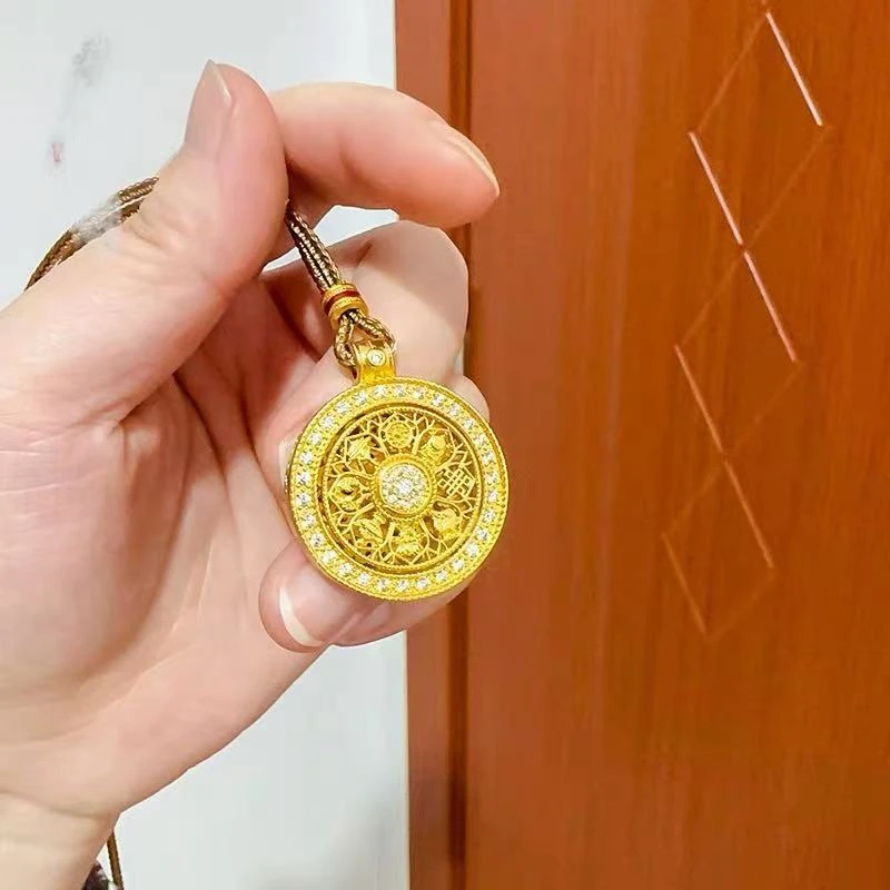 铜合金项链 88镶嵌罗盘绳链