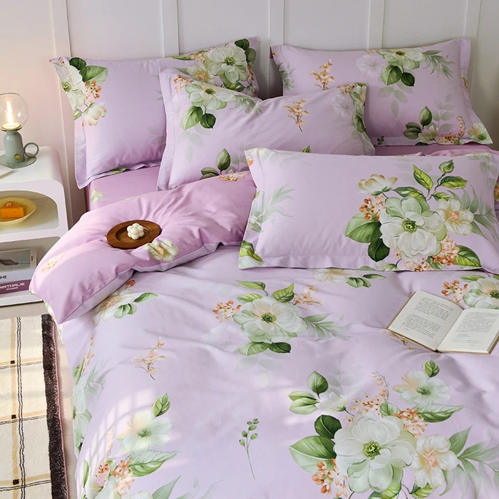 【100%斜纹全棉】亲肤透气四季可用印花款三四件套碎花小清新棉被罩