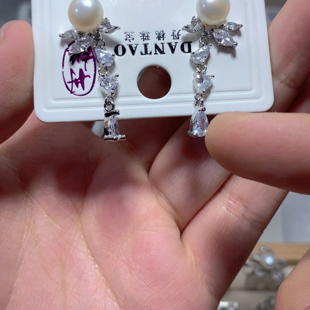 耳饰淡水珍珠银S925镶嵌