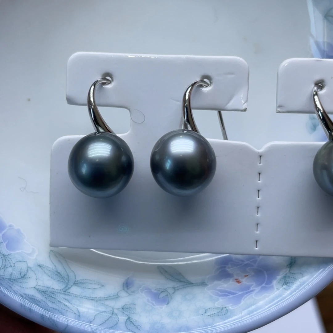 银S925镶嵌海水珍珠耳饰