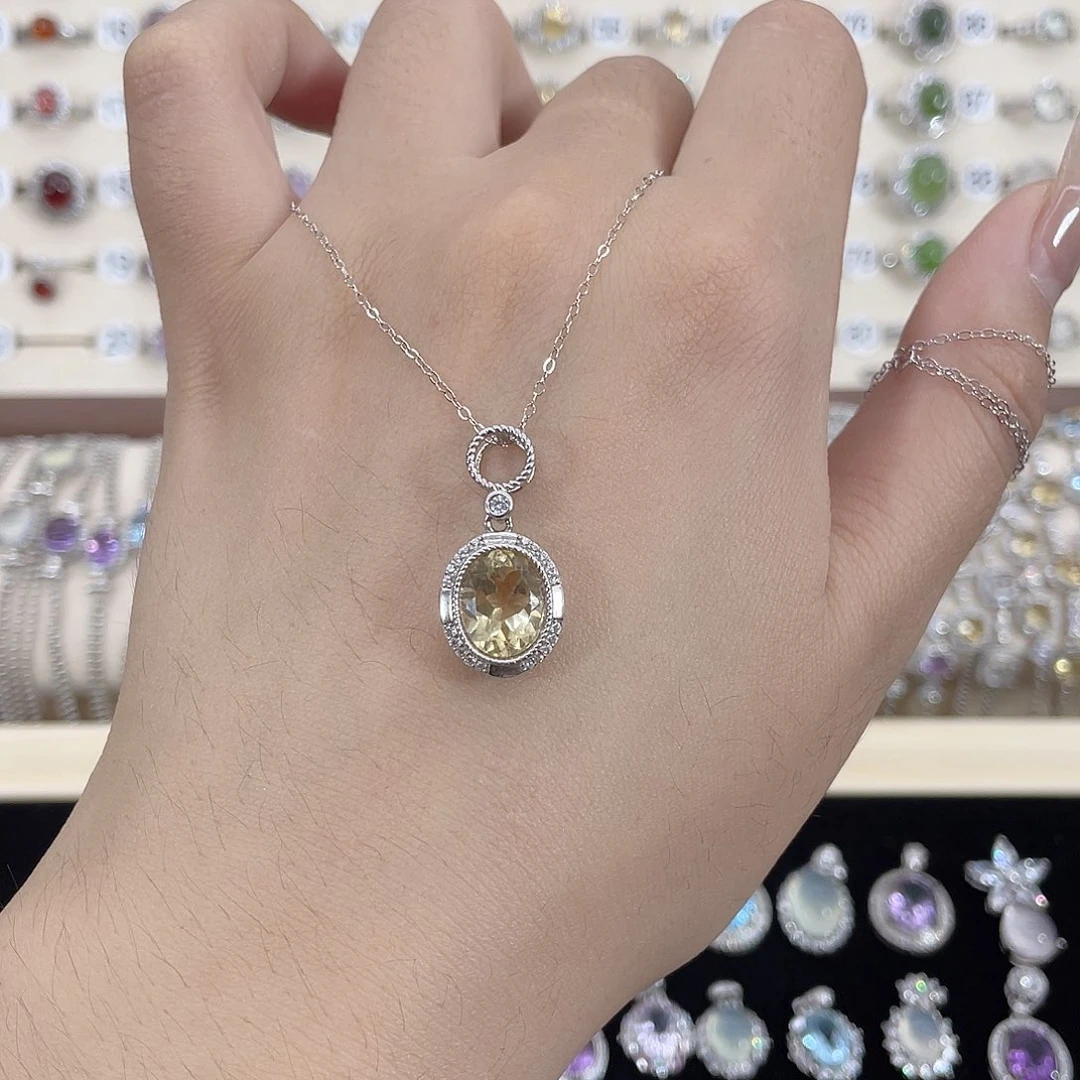 银S925镶嵌颈饰黄晶