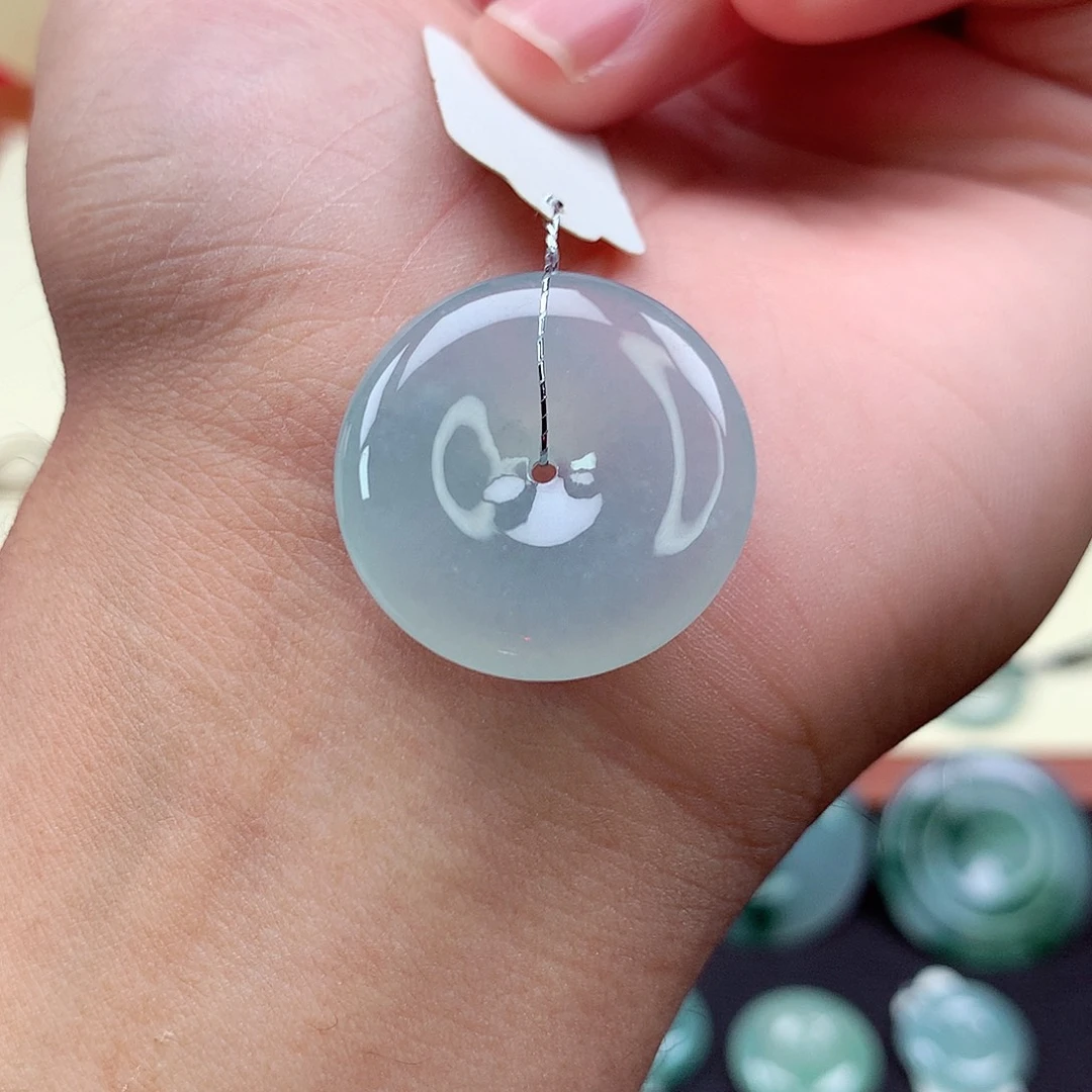 翡翠未镶嵌颈饰编号17 尺寸25-5.5