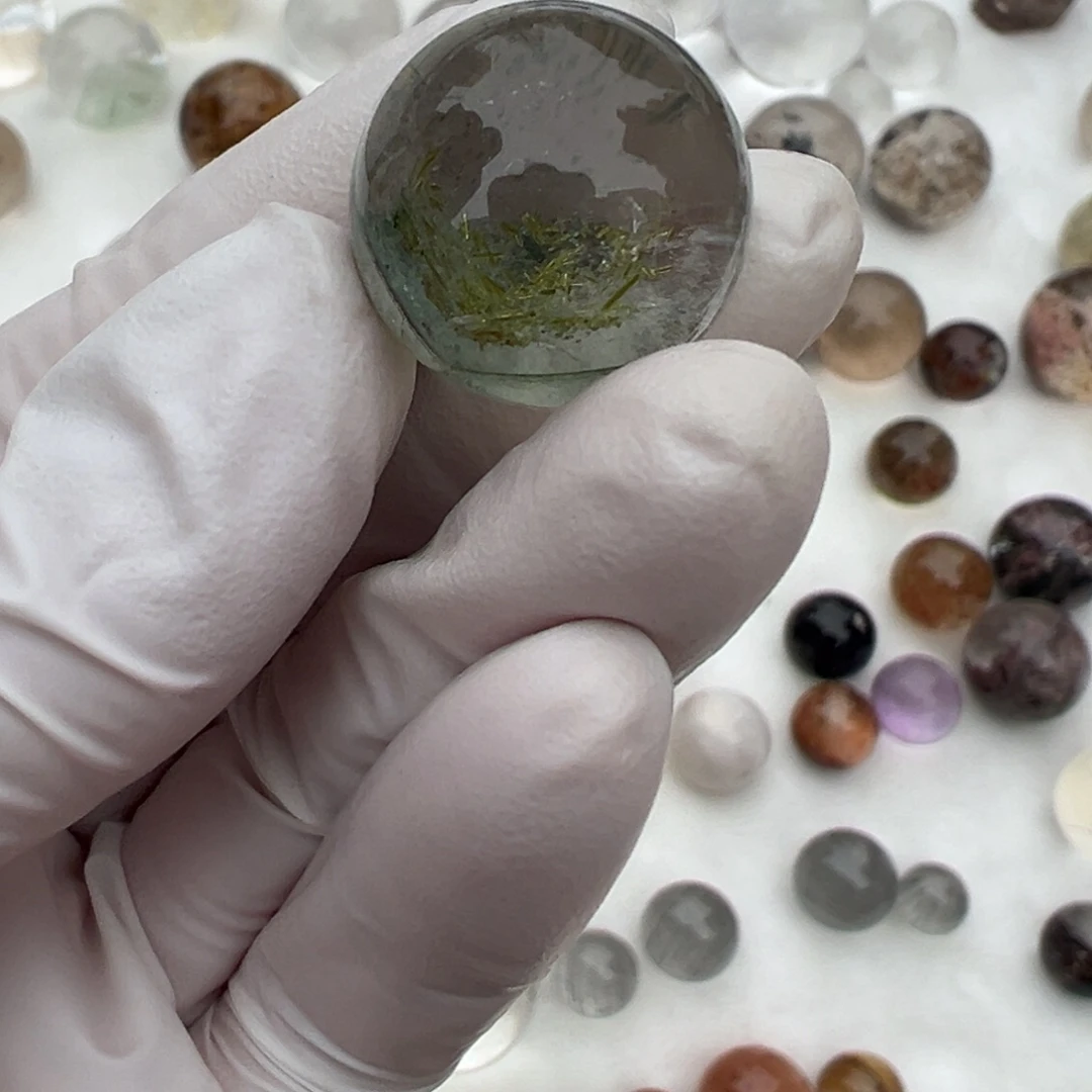 水晶水晶单珠18.8mm定制打孔不退换未镶嵌对***机