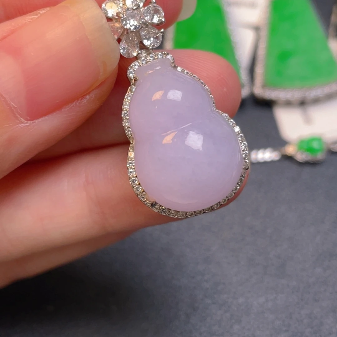 翡翠银S925镶嵌吊坠(不含链)