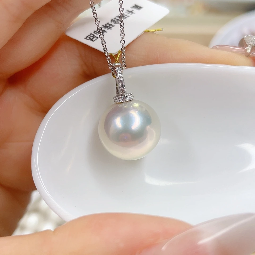 淡水珍珠银S925镶嵌吊坠(不含链)