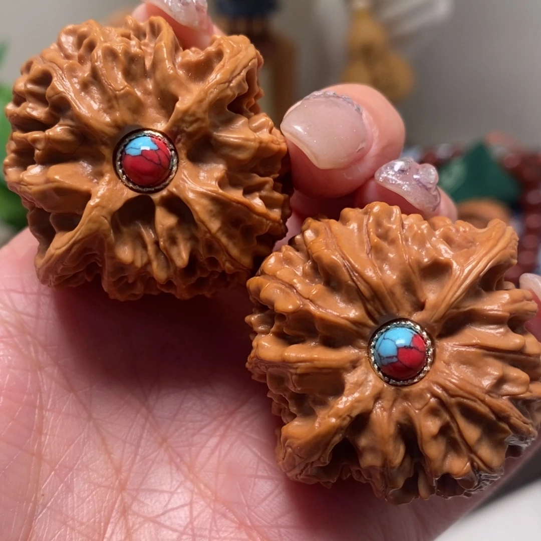 吃****文玩核桃把件苹果园➕镶嵌