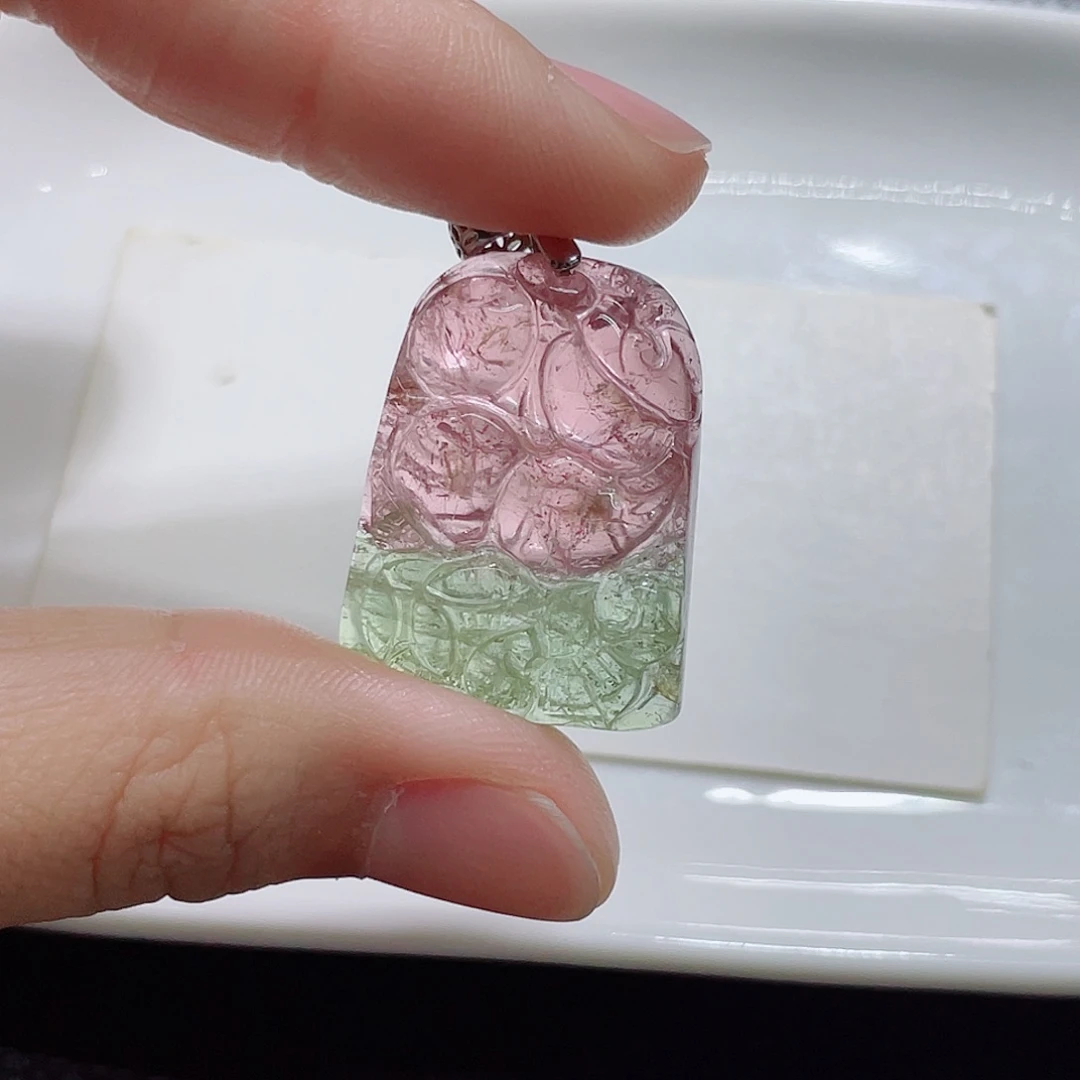 吊坠(不含链)未镶嵌碧玺碧玺吊坠