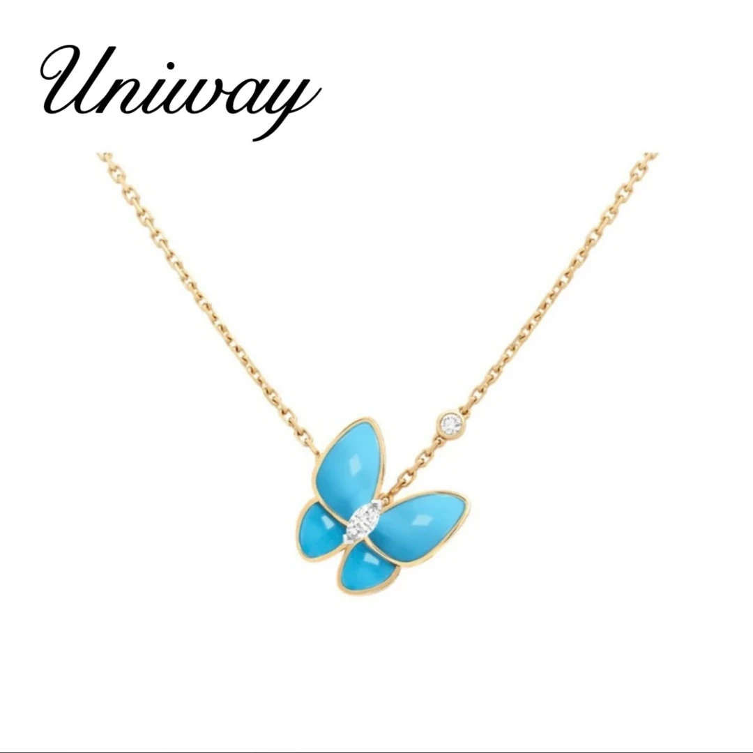 坠链均925银 Uniway 925银 蓝调蝴蝶百搭气质项链