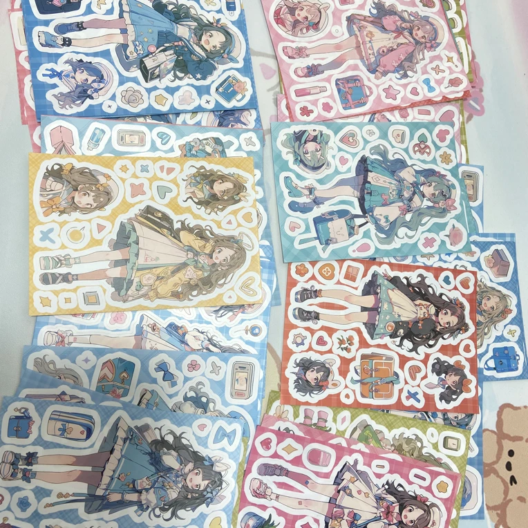 手账素材贴纸可爱INS人物混搭