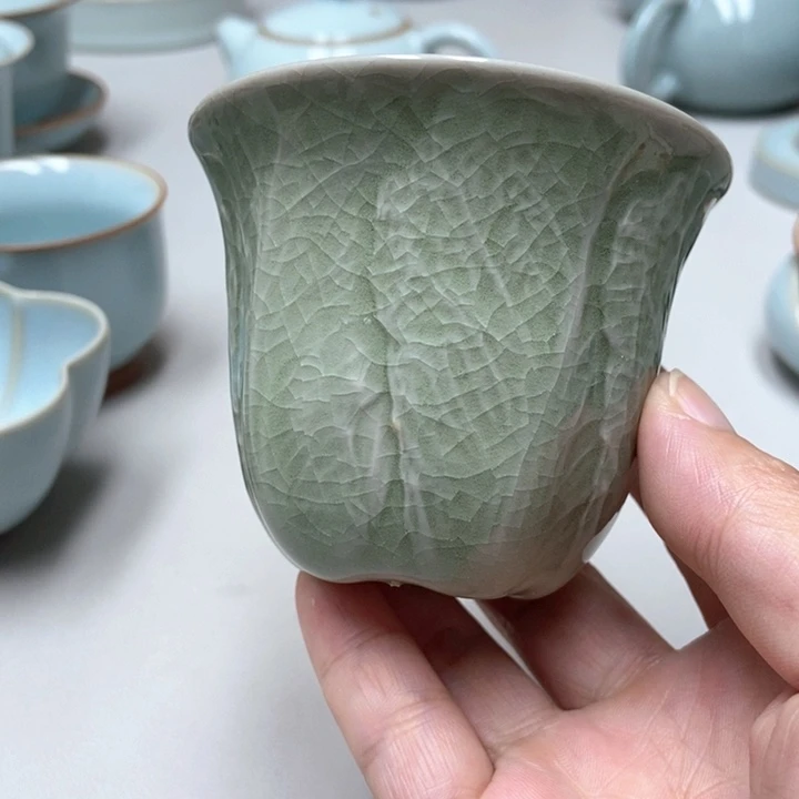 瓷赵琳豆绿支钉百财杯带礼盒