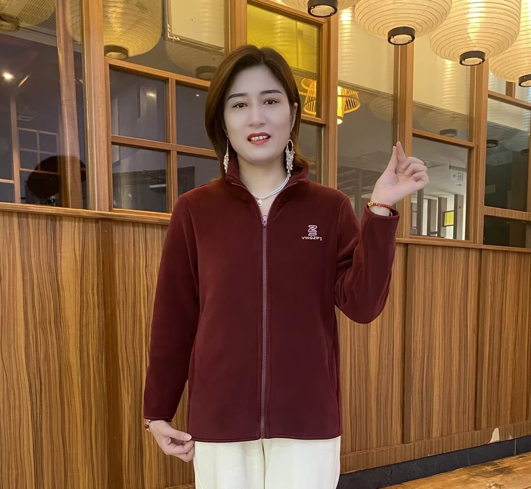 秋冬加绒加厚时尚立领休闲百搭气质减龄中老年女装外套