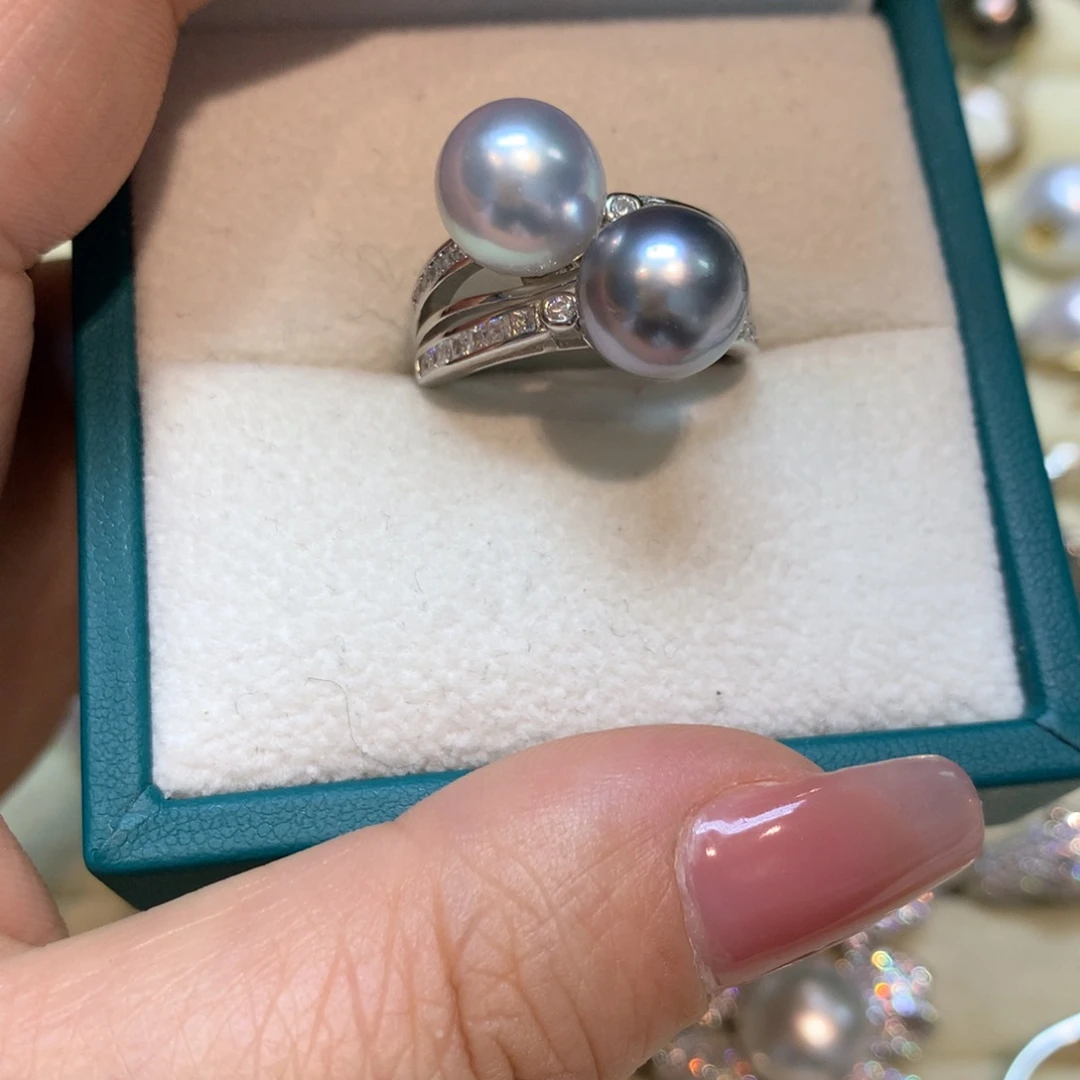 海水珍珠戒指银S925镶嵌