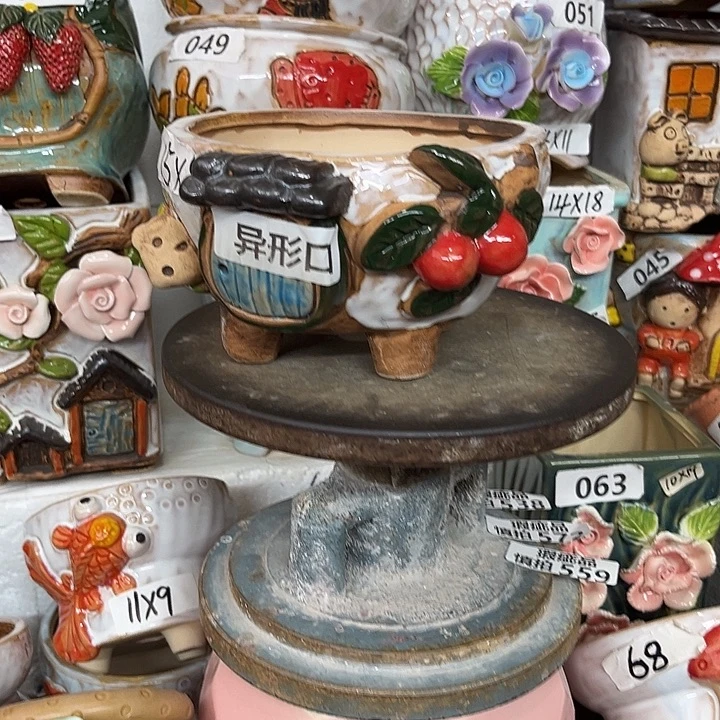 紫砂花盆粗陶材质多肉花盆
