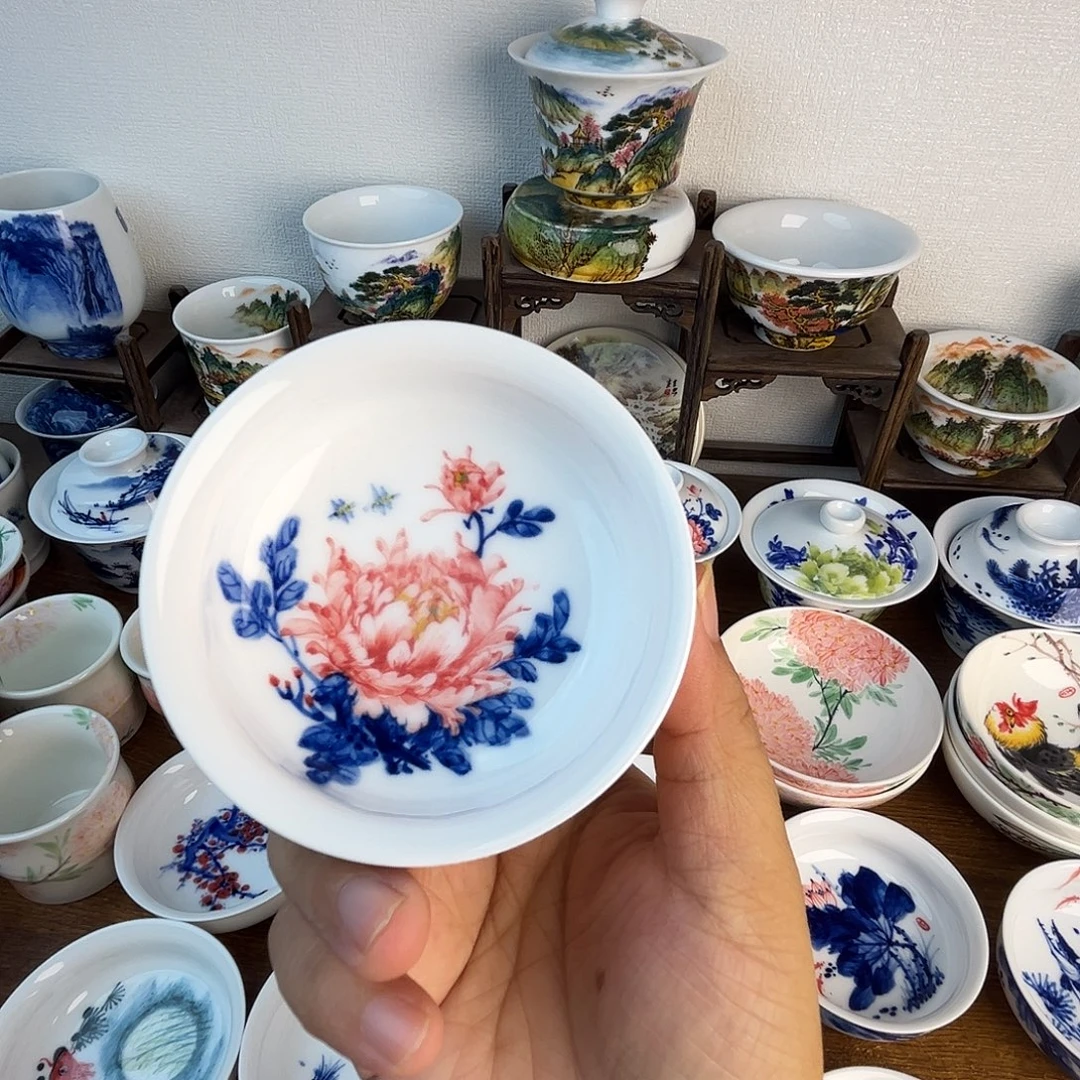 忠意堂釉下彩牡丹