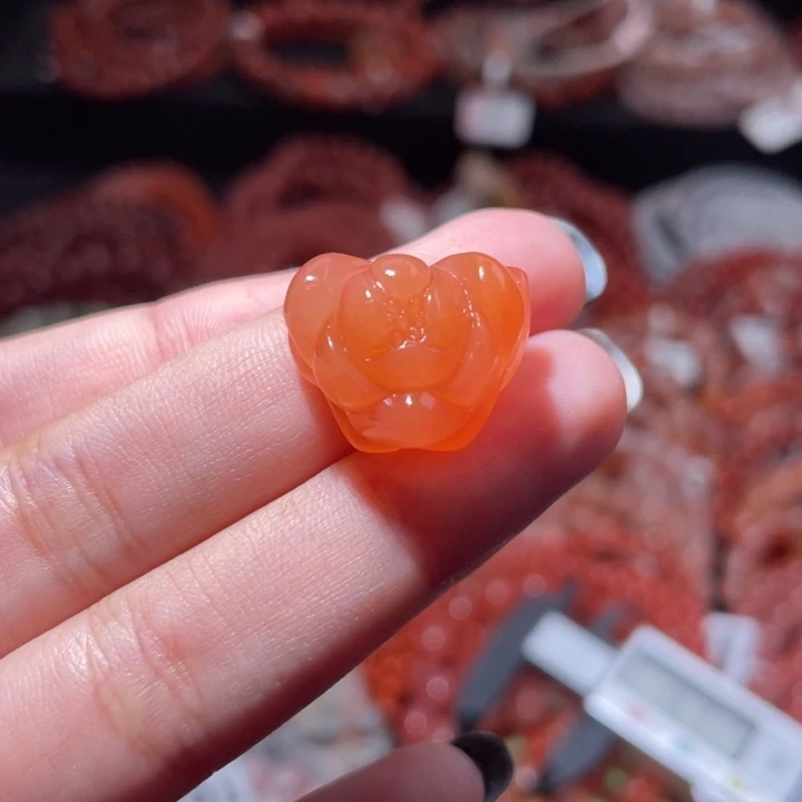 南红玛瑙未镶嵌三角莲花1621打孔备注