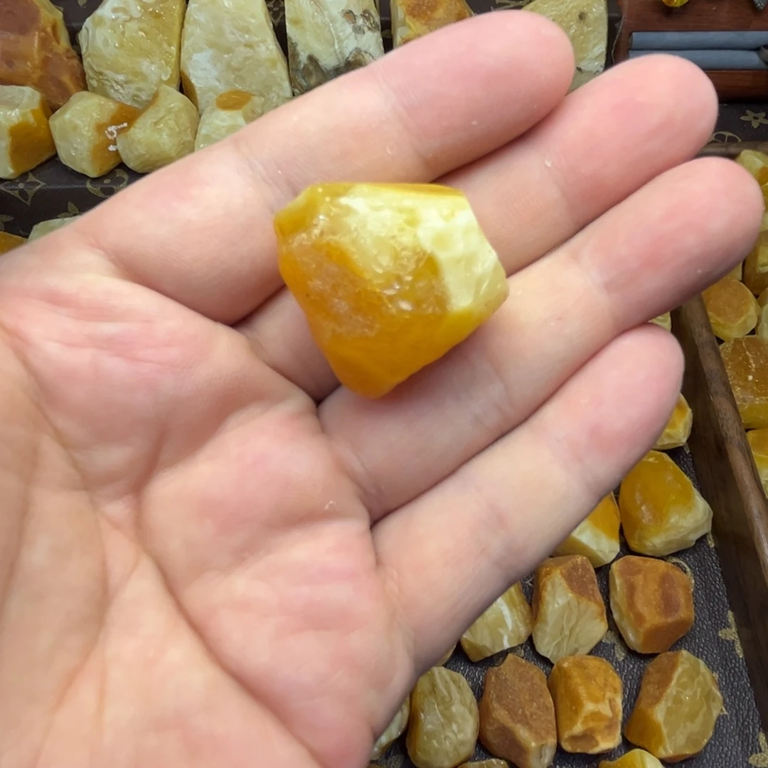 创***贸定制琥珀未镶嵌圆珠