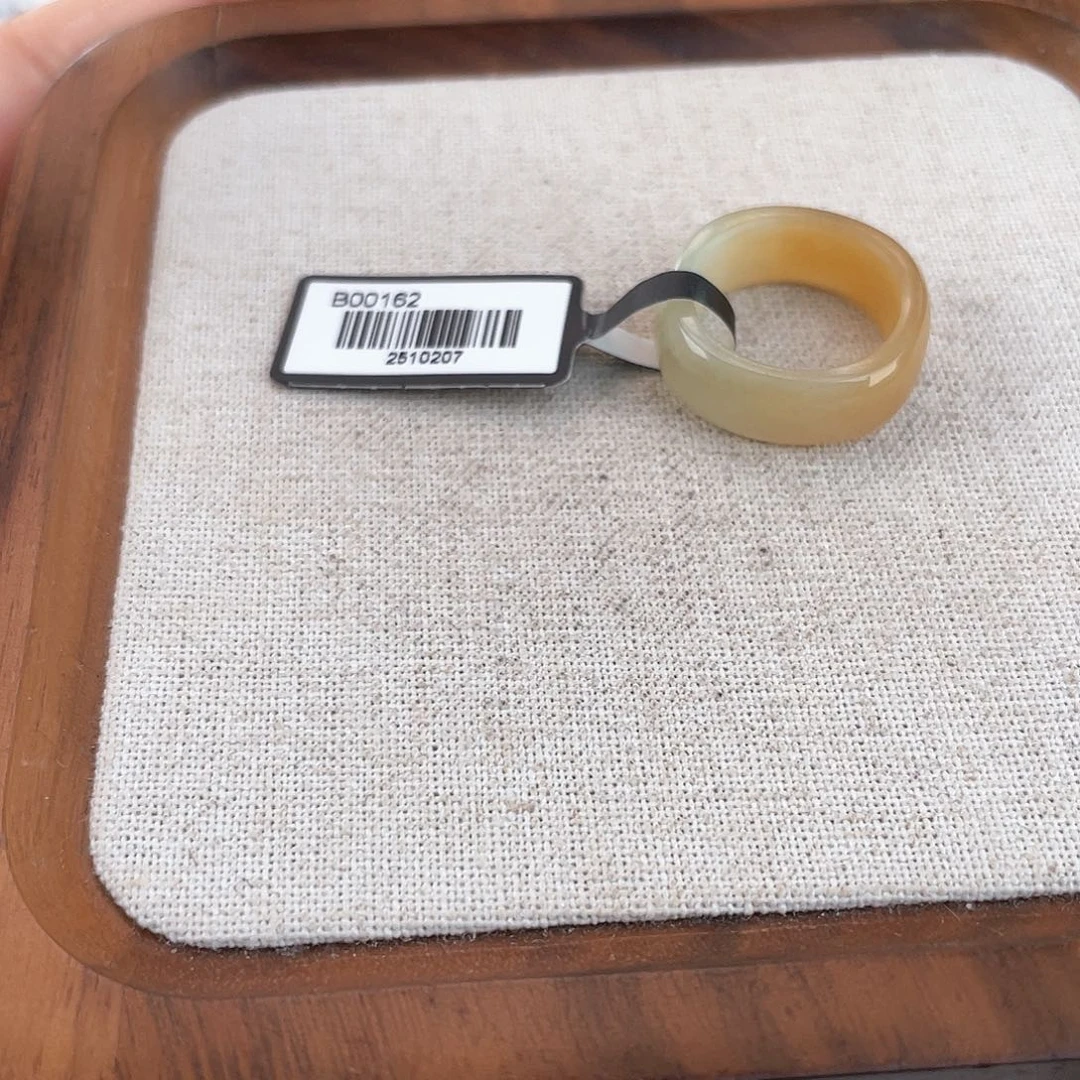 和田玉未镶嵌戒指U26半糖方圆16.1不退换