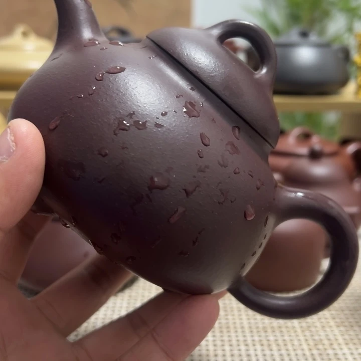 宜兴原矿紫砂、半手三足乳鼎、420CC