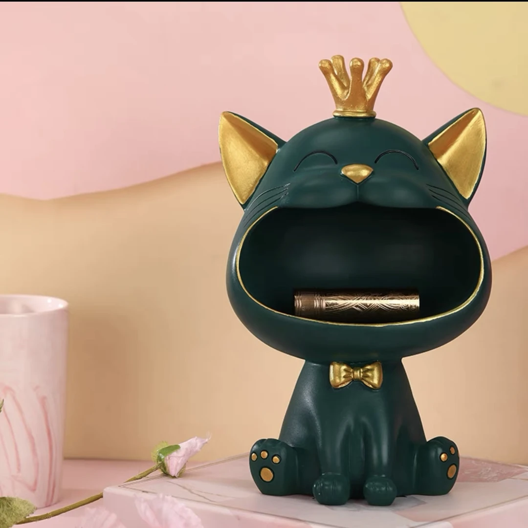 （11）北欧创意玄关收纳猫摆件结婚乔迁新居礼物招财猫糖果盘装饰品