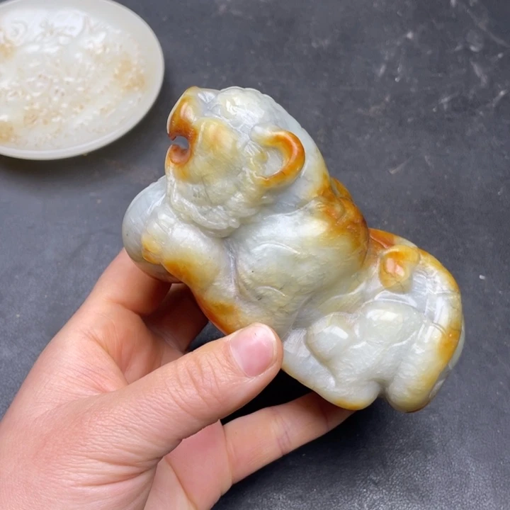 白玉菩提把件摆件
