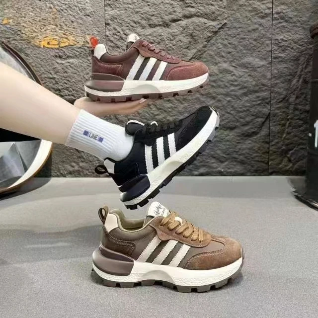 A26-1新款系带舒适百搭软底加绒圆头阿甘鞋