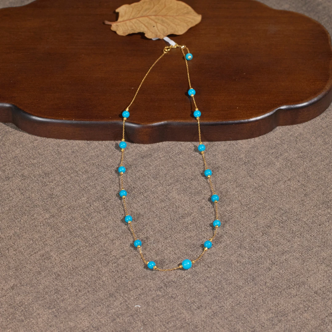 玉峰珠宝丨安娜【满天星】松石项链卡4-4.5*18K镶嵌*N3555多样性发