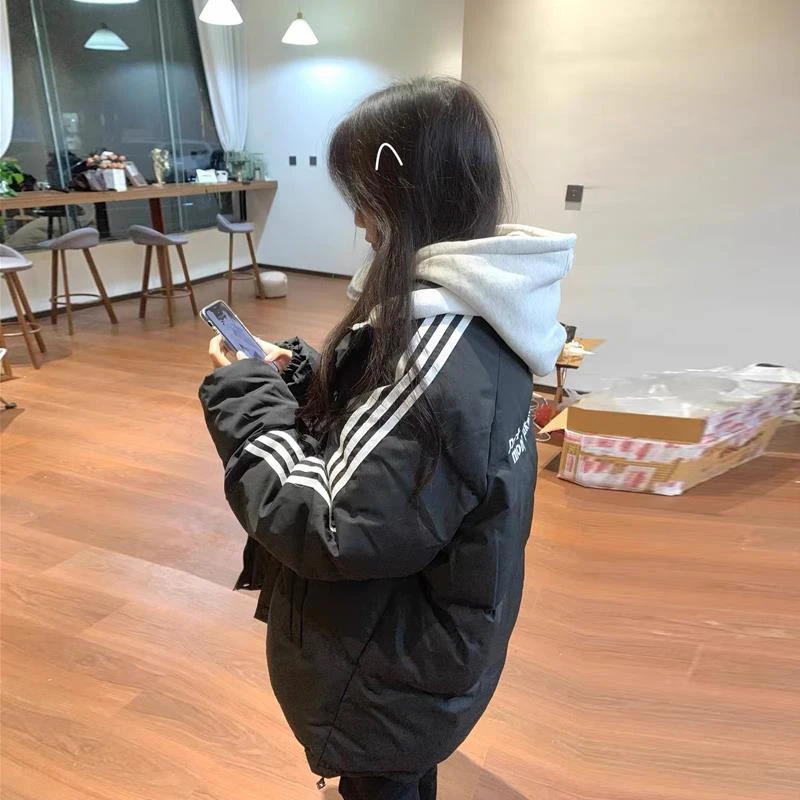 黑色服女2025新款小个子oversize加厚韩版宽松棉袄冬季外套