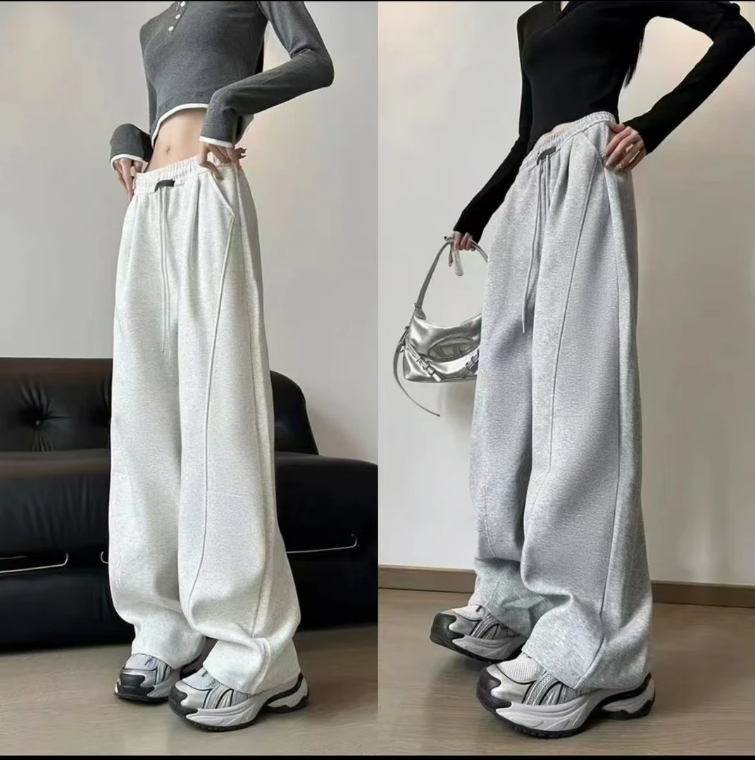 【大货清+运补8】黑标弯刀裤垂感高腰显瘦宽松镰刀运动裤休闲卫裤女