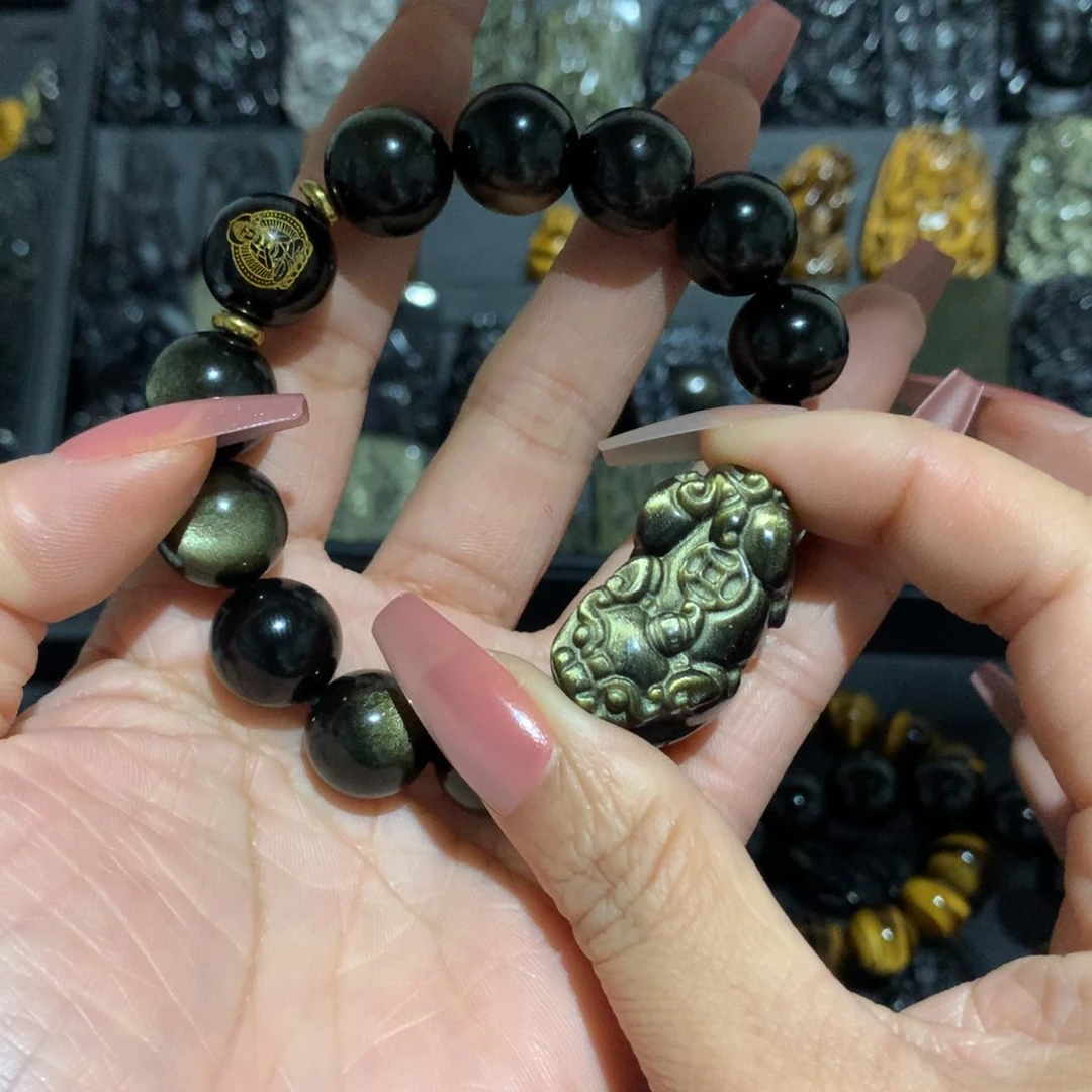 黑曜岩手链未镶嵌随**缘