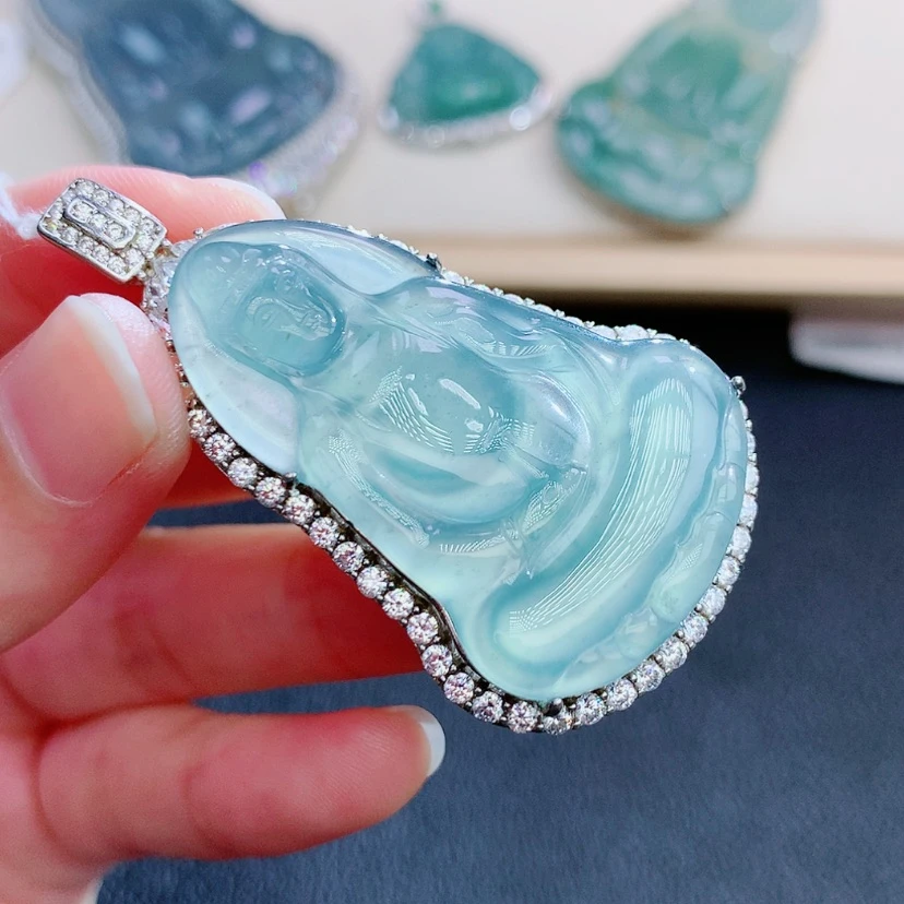 【闪购商品】翡翠颈饰银S925镶嵌翡翠