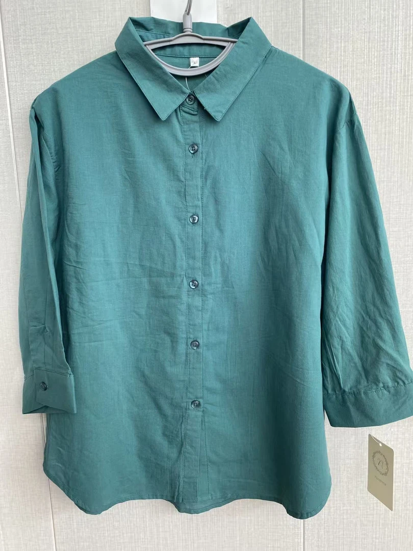 900009-长袖纯棉通勤女士日系元单时尚百搭休闲气质设计师春秋季