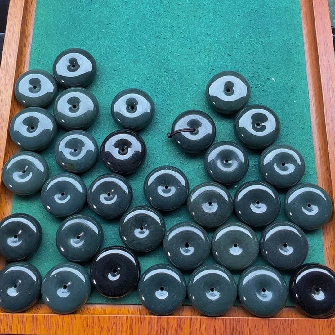 和田玉青玉平安扣吊坠多样性发一未镶嵌