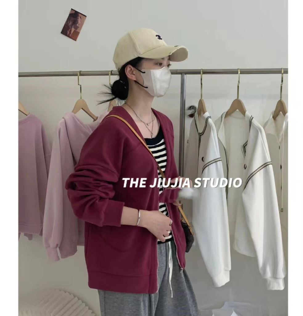 33F04新款半拉链小V领侧边口袋时尚休闲开衫JJ