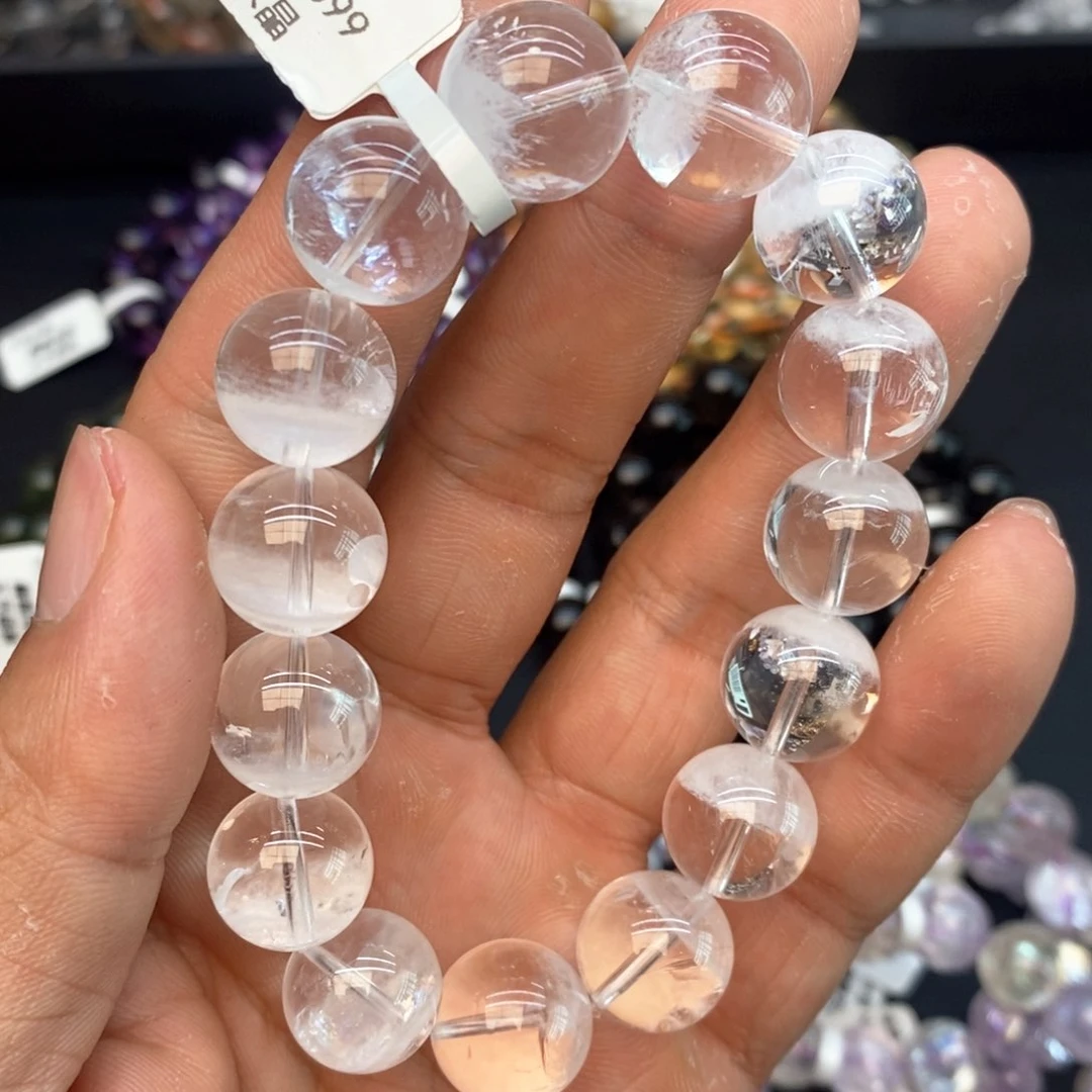 水晶手串未镶嵌1白幽灵14mm