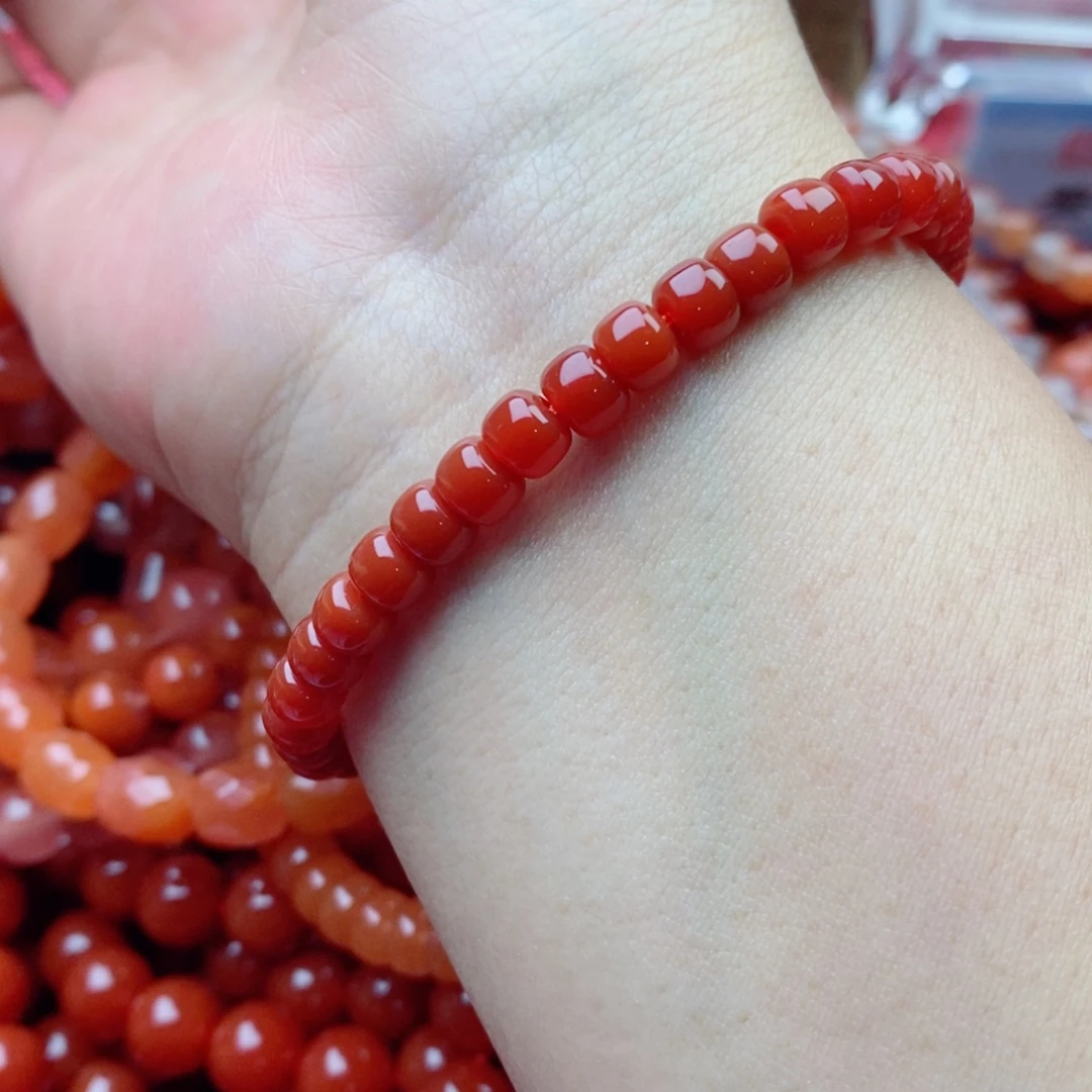 南红玛瑙未镶嵌手链卡5.9