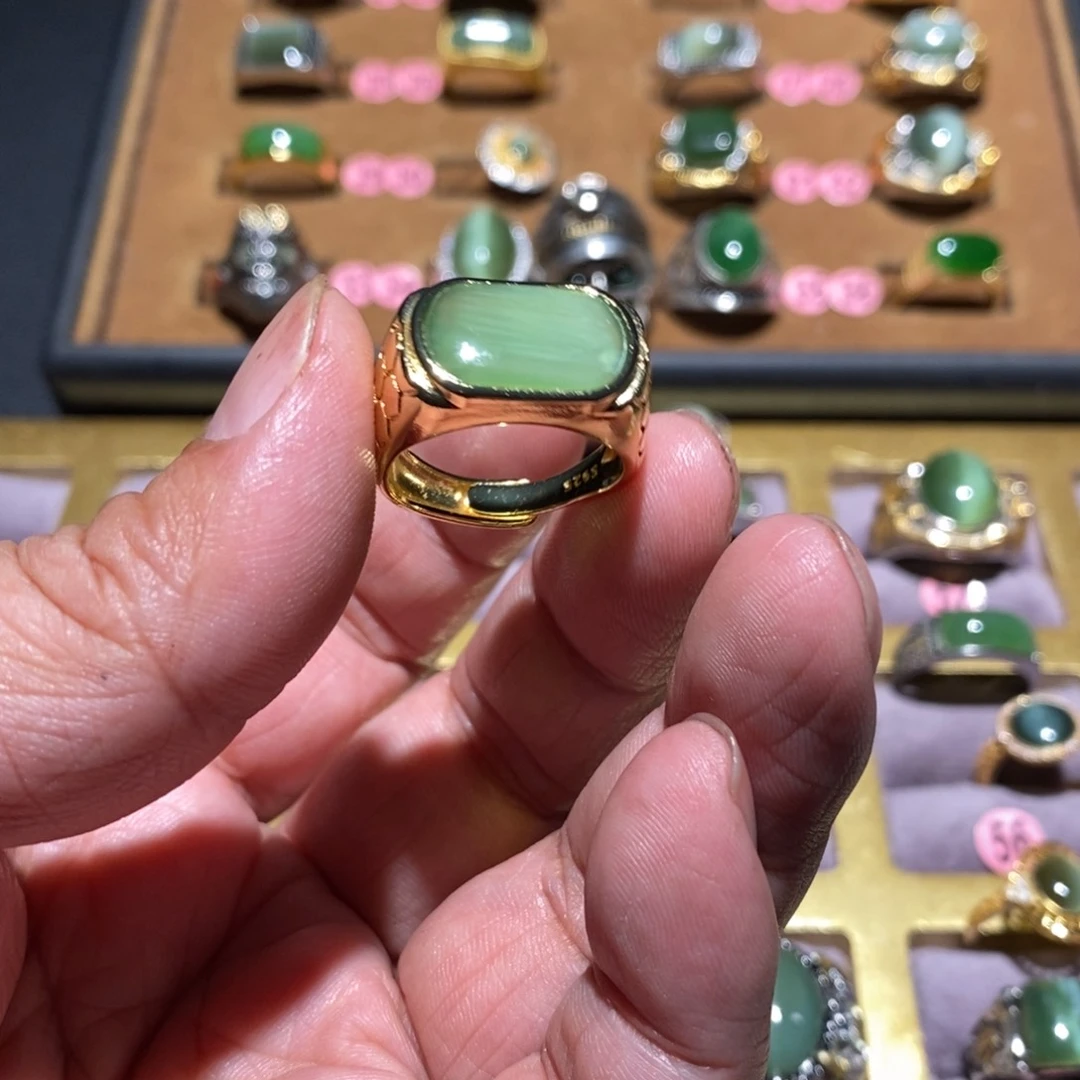 和田玉（碧玉）戒指未镶嵌