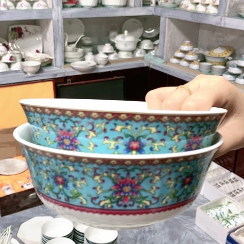 瓷六英寸珐琅彩面碗两个