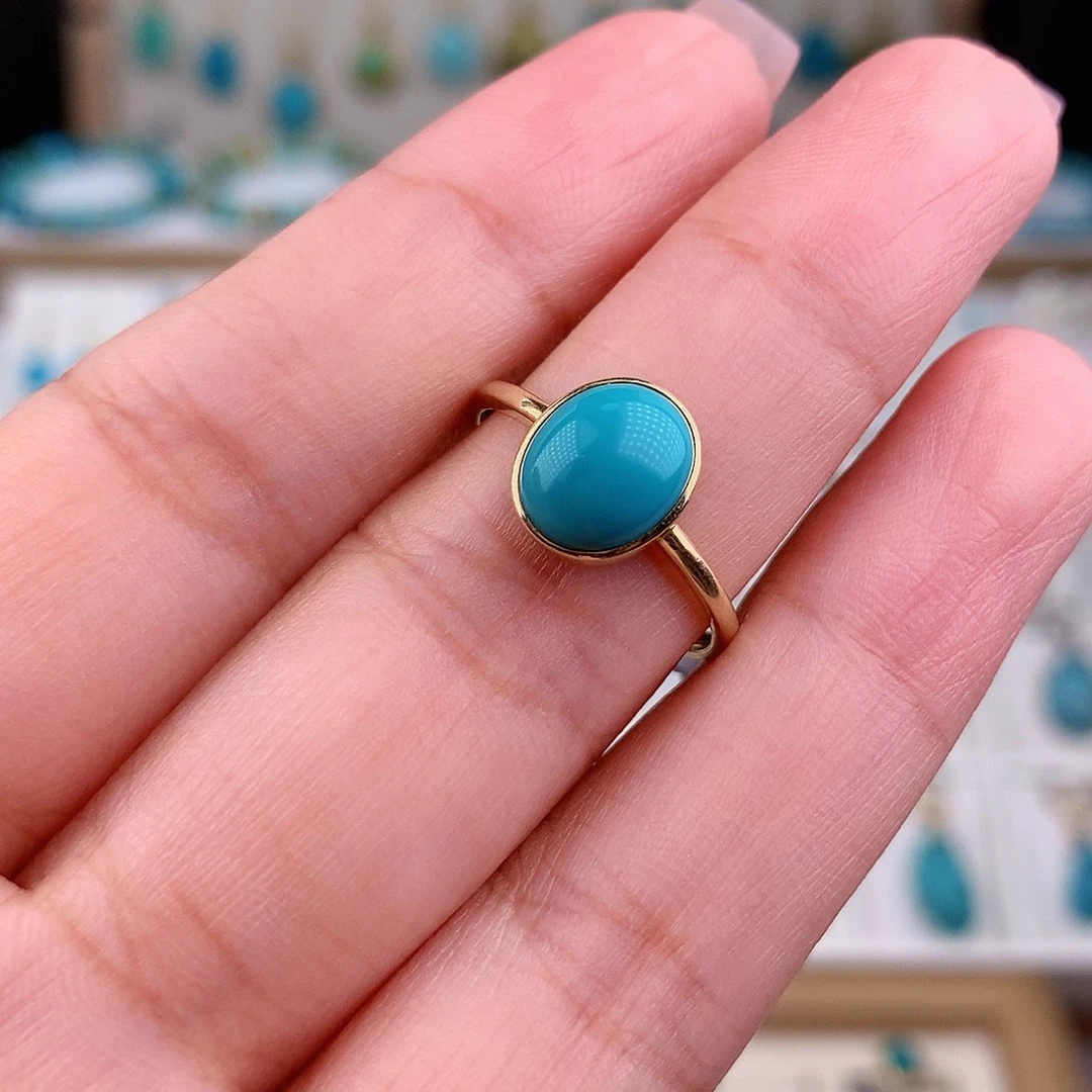 绿松石18K金镶嵌戒指