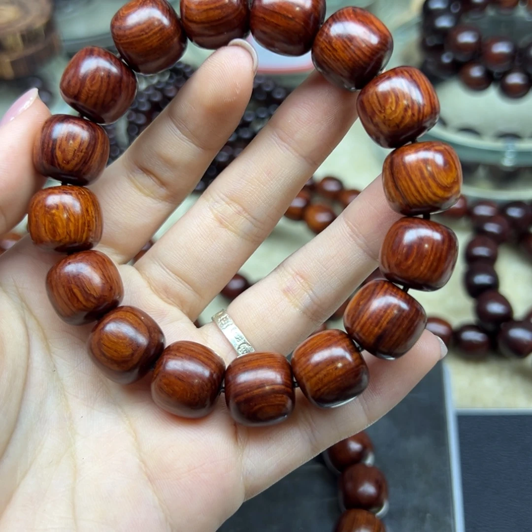 禾***塘手串/手链花梨木类海南红降1314满油单圈微瑕