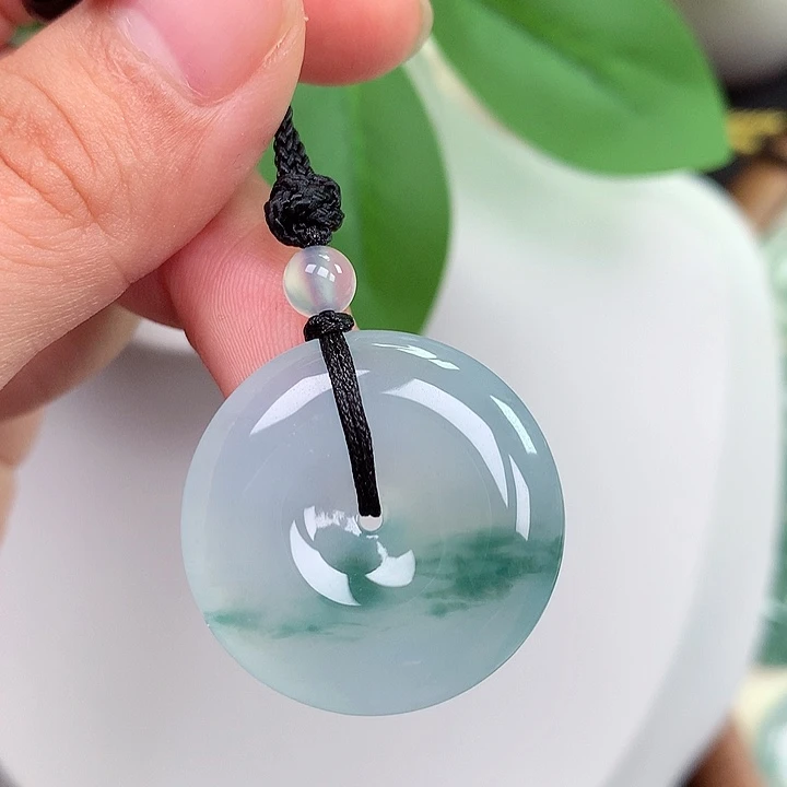 颈饰未镶嵌翡翠平安扣 26.7x5.8mm