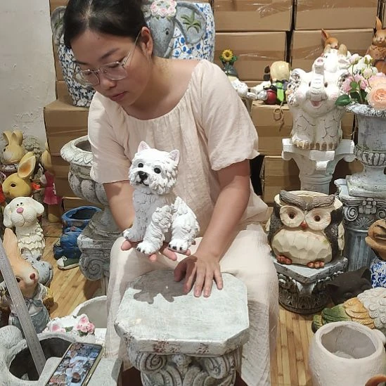 合成树脂树脂西高地小狗狗摆件