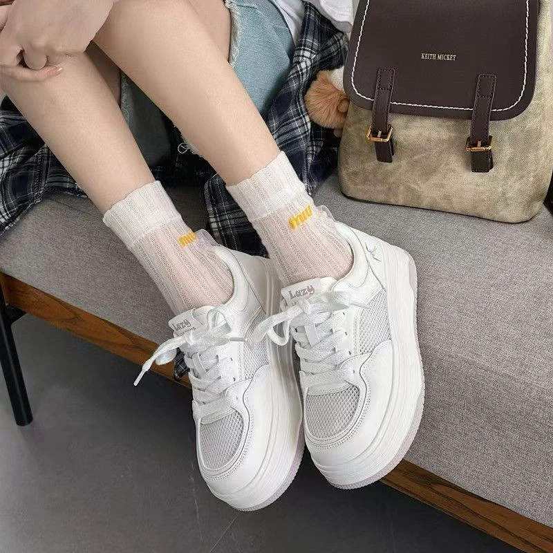 时尚网面透气薄款小白鞋女2025年夏季新款学生百搭休闲板鞋女N03
