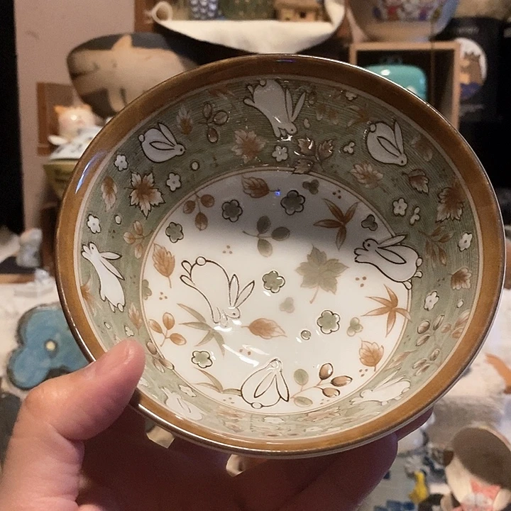 搪瓷兔子浮雕小面碗