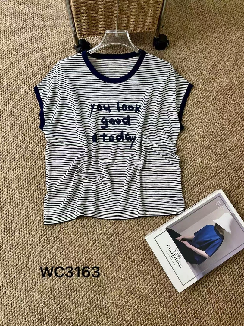 字母圆领印花宽松T恤短袖速干休闲休闲风背心韩版2465