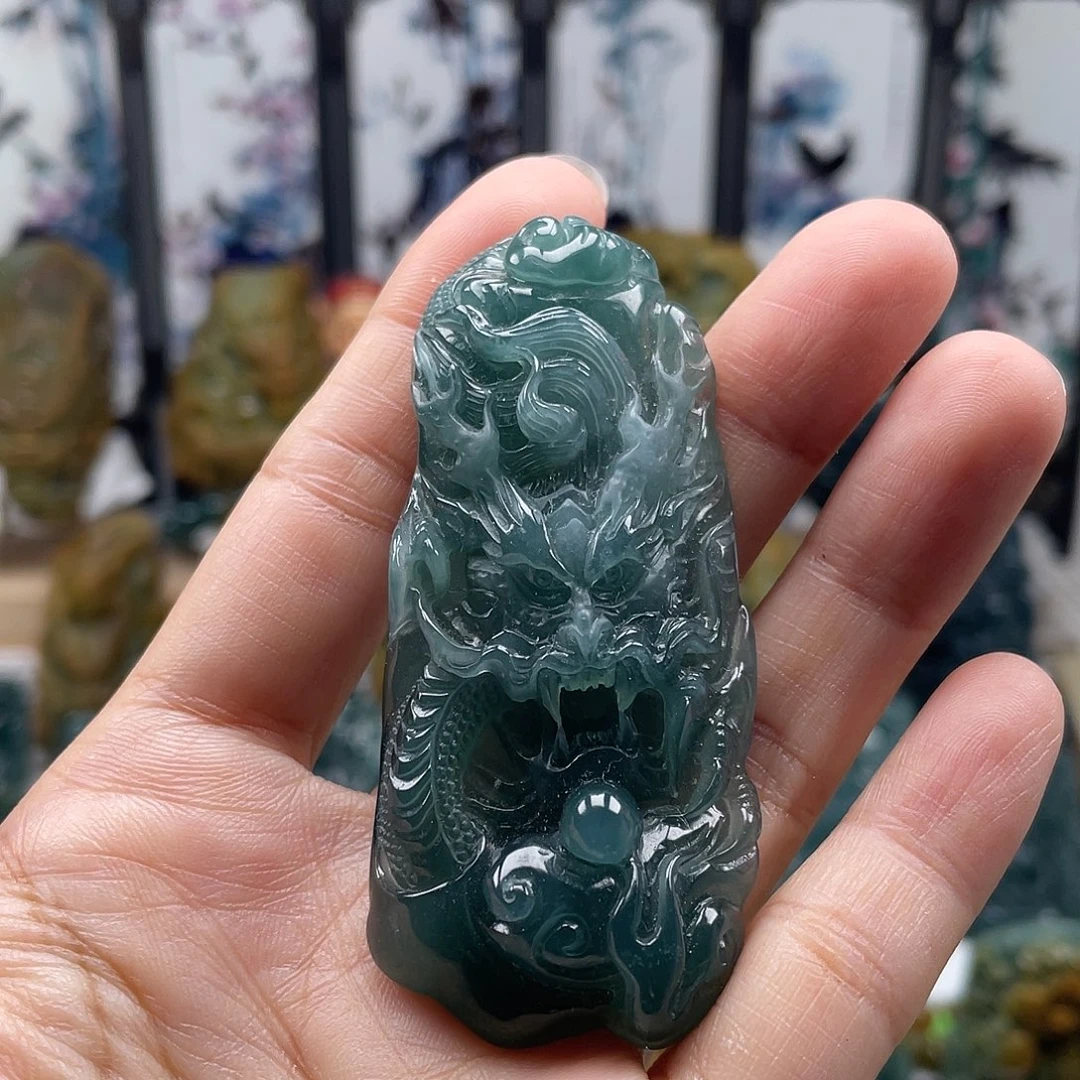 翡翠未镶嵌颈饰天然翡翠a货龙