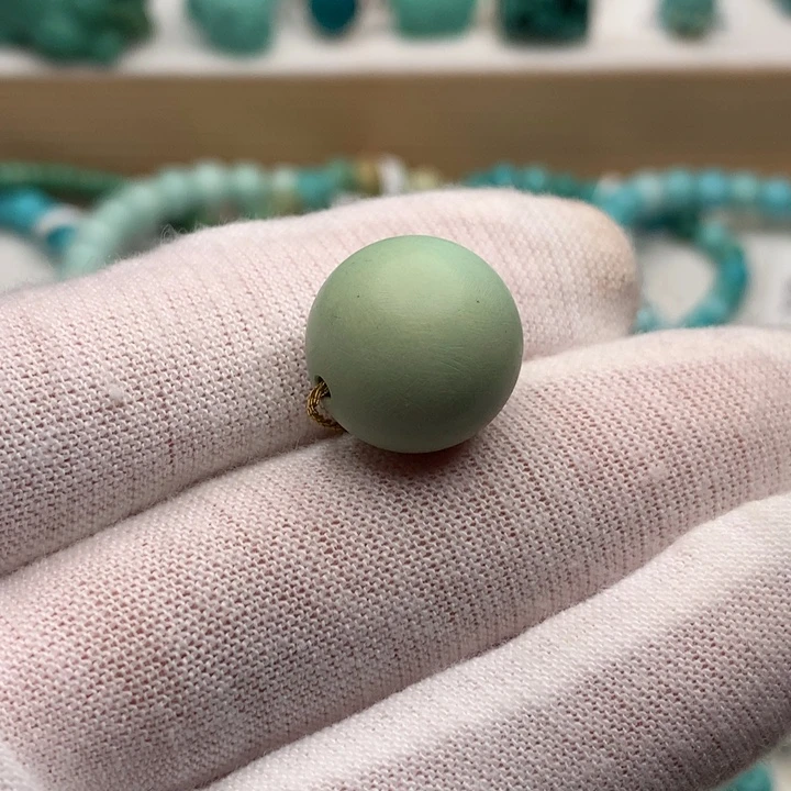 绿松石未镶嵌珠宝奇石14.6mm