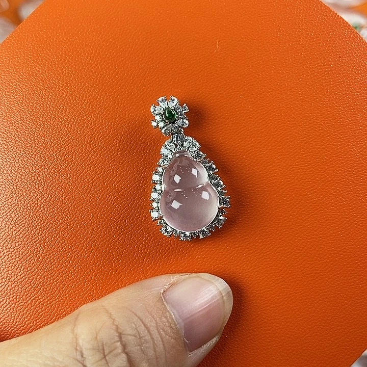 石英质玉银S925镶嵌颈饰