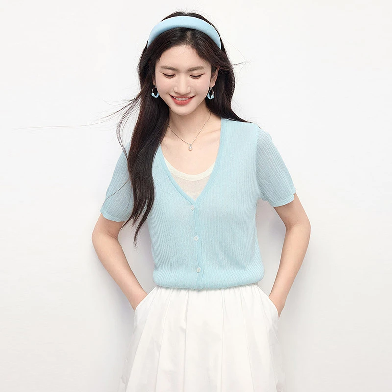 1B2SW038熙世界通勤淑女风格常规毛针织衫